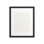 Checkerboard Check Pattern in Pale Light Neutral Beige on White Framed Art Print Gallery Image 6