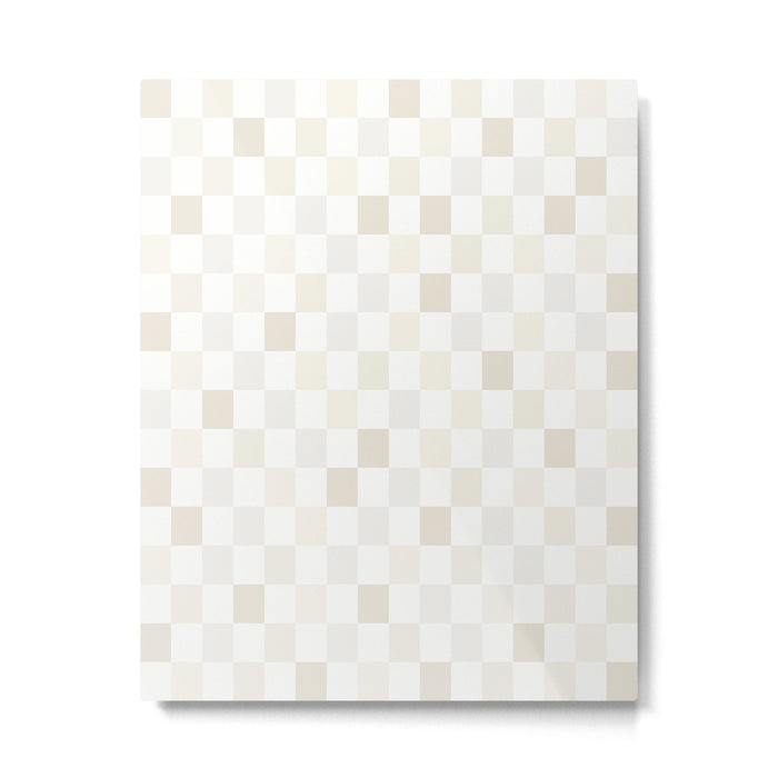 Checkerboard Check Pattern in Pale Light Neutral Beige White Tones Metal Print Gallery Image 1