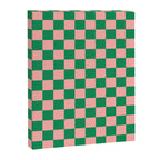 Checkerboard Mini Check Checkered Pattern Green and Pink Canvas Print Gallery Image 8