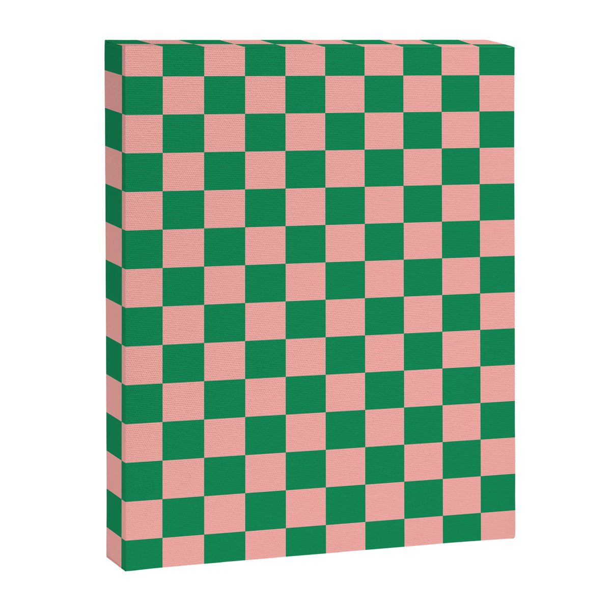 Checkerboard Mini Check Checkered Pattern Green and Pink Canvas Print Gallery Image 8
