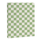 Checkerboard Mini Check Checkered Pattern Light Sage Green and Cream Canvas Print Gallery Image 8