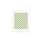 Checkerboard Mini Check Checkered Pattern Light Sage Green and Cream Art Print Gallery Image 1