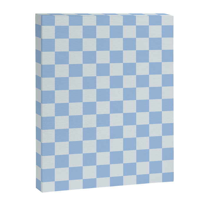 Checkerboard Mini Check Pattern in Powder Blue Canvas Print Gallery Image 1