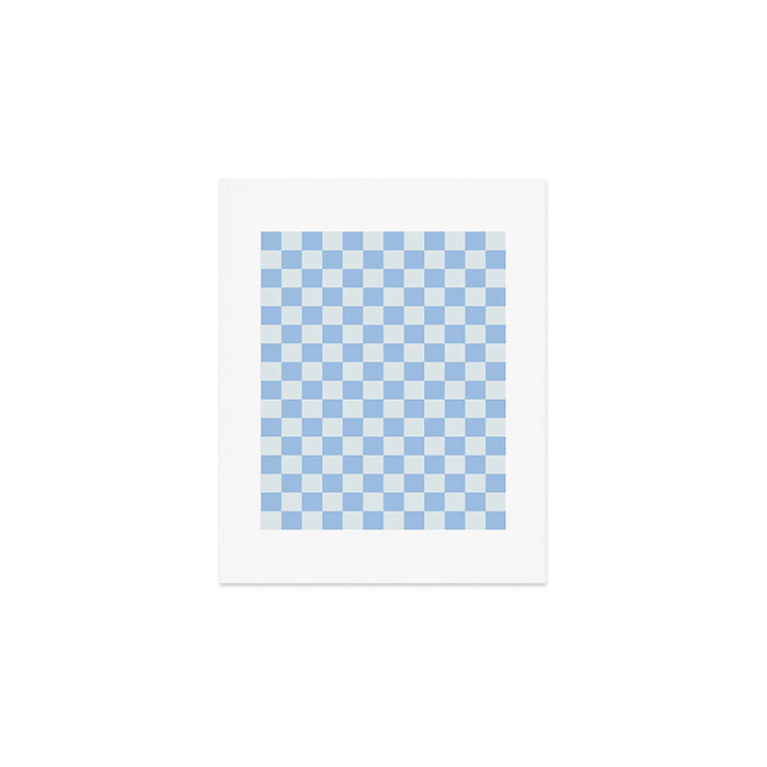 Checkerboard Mini Check Pattern in Powder Blue Art Print Gallery Image 1