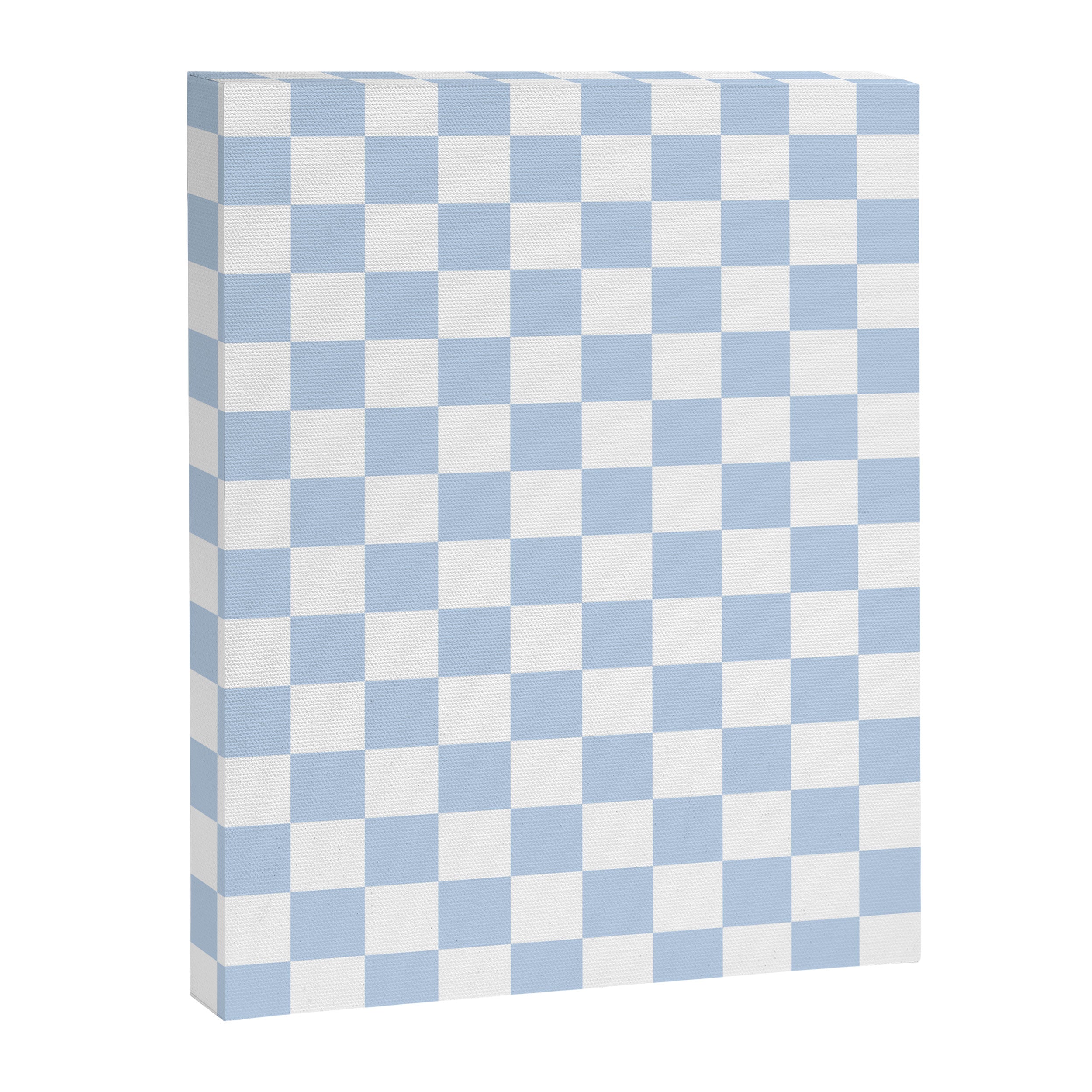 Checkerboard Mini Check Pattern in Baby Blue and White Canvas Print Gallery Image 8