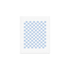 Checkerboard Mini Check Pattern in Baby Blue and White Art Print Gallery Image 1