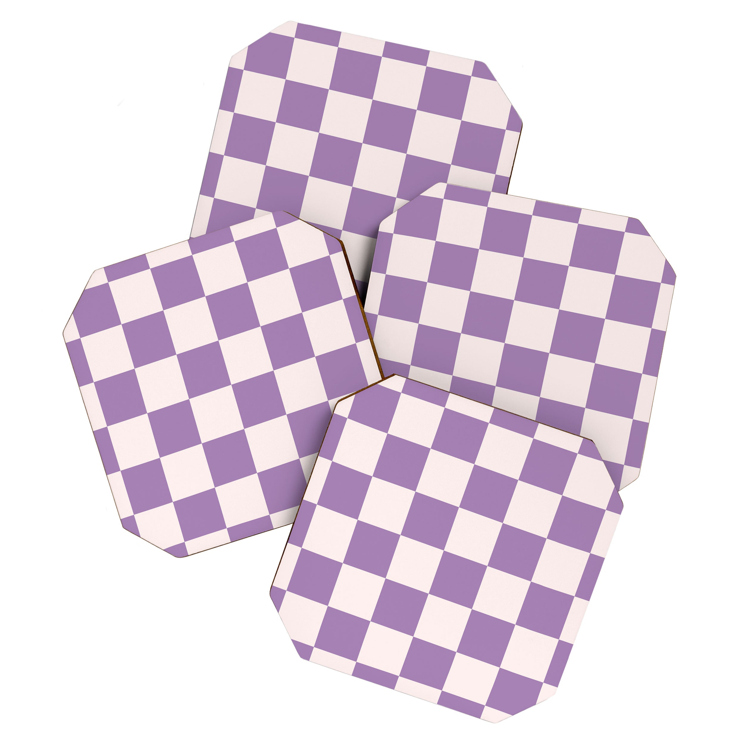 Checkerboard Mini Check Pattern in Light Purple  Coaster Gallery Image 1
