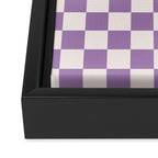 Checkerboard Mini Check Pattern in Light Purple  Framed Canvas Print Gallery Image 3