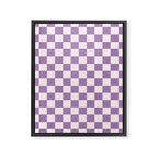 Checkerboard Mini Check Pattern in Light Purple  Framed Canvas Print Gallery Image 8