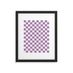 Checkerboard Mini Check Pattern in Light Purple  Framed Art Print Gallery Image 6