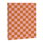 Checkerboard Mini Check Pattern in Pink and Orange Canvas Print Gallery Image 8