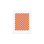 Checkerboard Mini Check Pattern in Pink and Orange Art Print Gallery Image 1