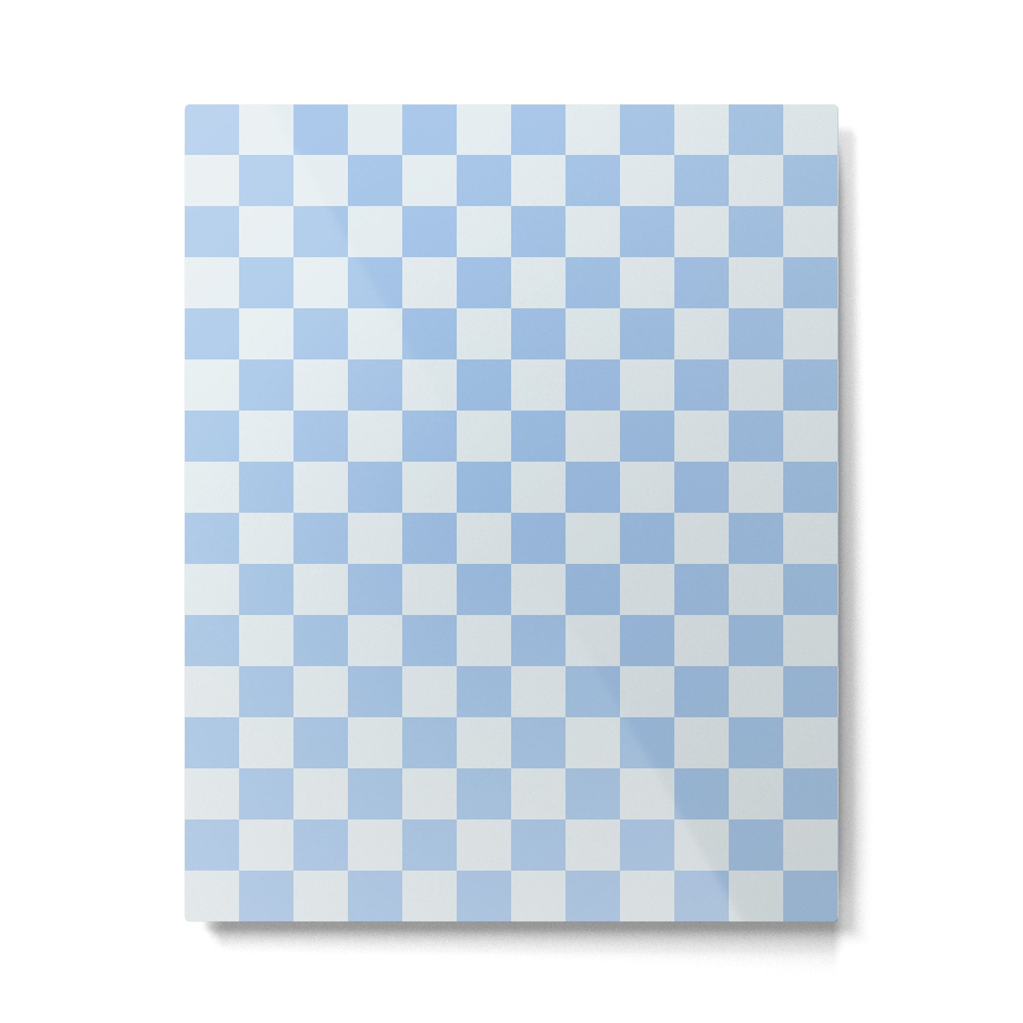 Checkerboard Mini Check Pattern in Powder Blue Metal Print Gallery Image 6