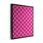Checkered Blur Hot Pink Blurry Checkered Pattern Framed Canvas Print Gallery Image 2