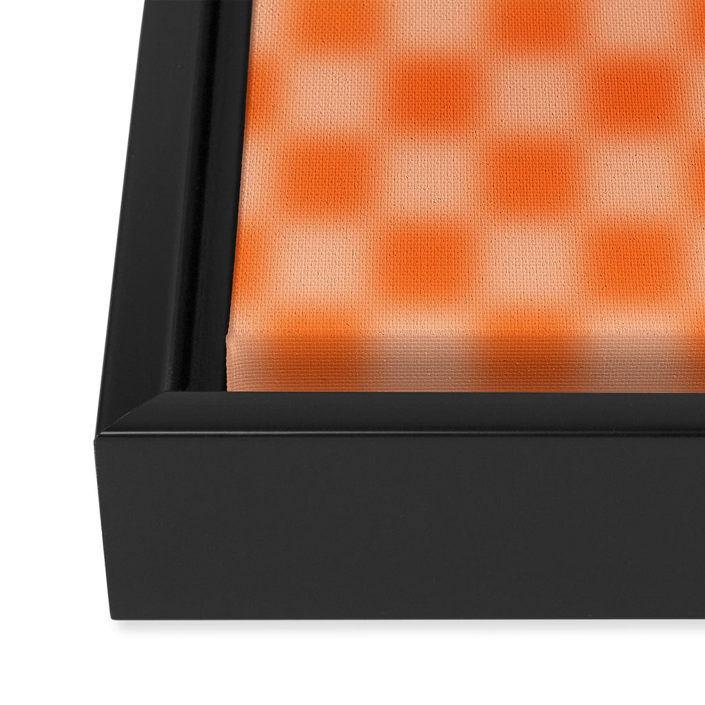 Checkered Blur Orange Blurry Checkered Pattern Framed Canvas Print Gallery Image 3
