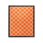 Checkered Blur Orange Blurry Checkered Pattern Framed Canvas Print Gallery Image 8