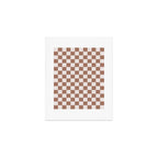 Checkered Check Checkerboard Pattern in Mocha Brown Art Print Gallery Image 1