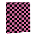 Checkered Checked Check Retro Pattern in Hot Pink and Black Canvas Print Gallery Image 8