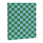 Checkered Checkerboard Check Pattern in Green and Light Blue Canvas Print Gallery Image 8