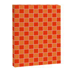 Checkered Grid Retro Contemporary Geometric Check Pattern in Orange Orange Pink Canvas Print Gallery Image 8