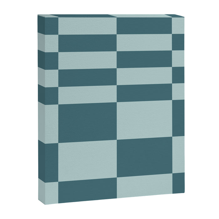 Checkered Multi Check Variable Checked Pattern in Teal Canvas Print Gallery Image 1