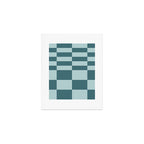 Checkered Multi Check Variable Checked Pattern in Teal Art Print Gallery Image 1