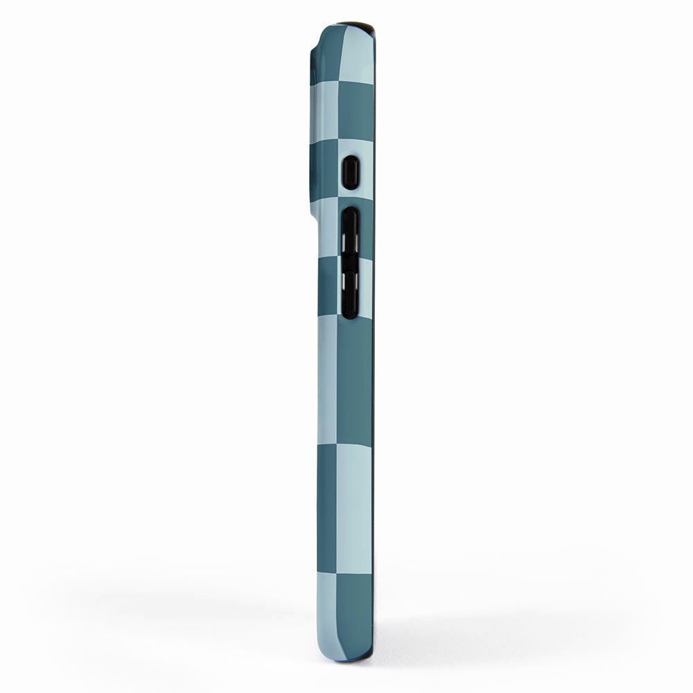 Checkered Multi Check Variable Checked Pattern in Teal iPhone Case Gallery Image 2