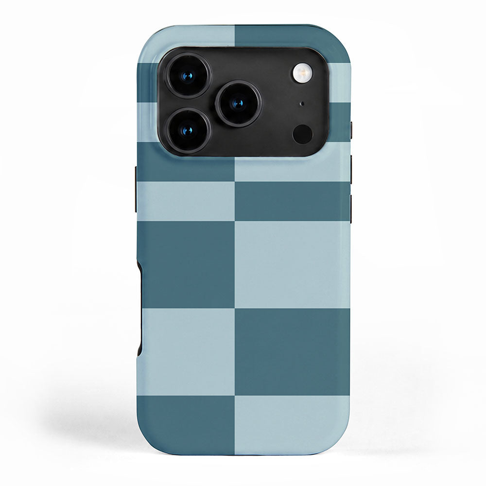 Checkered Multi Check Variable Checked Pattern in Teal iPhone Case Gallery Image 1