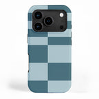 Checkered Multi Check Variable Checked Pattern in Teal iPhone Case Gallery Image 1