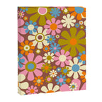 Cheerful Groovy Retro Garden Flowers 60s 70s Floral Pattern Canvas Print Gallery Image 8
