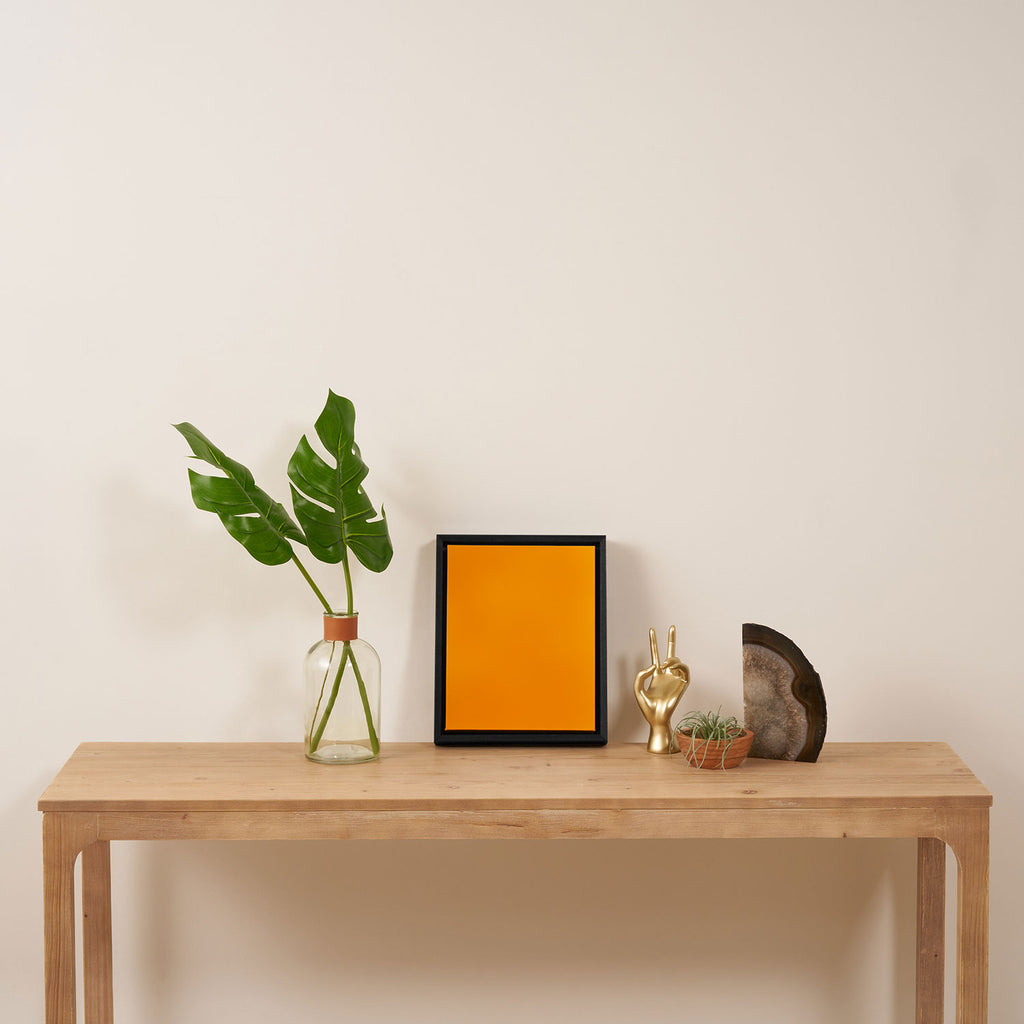 Cheerful Orange Yellow Marigold Solid Colour Framed Canvas Print Gallery Image 4