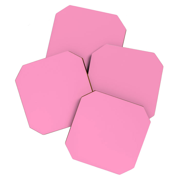 Cheerful Pink Solid Color Coaster Gallery Image 1