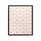 Cheerful Retro Daisy Floral Pattern in Pale Pastel Blush Pink Framed Canvas Print Gallery Image 8