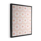 Cheerful Retro Daisy Floral Pattern in Pale Pastel Blush Pink Framed Canvas Print Gallery Image 2