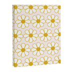 Cheerful Retro Daisy Flowers Pattern in Pale Pink and Mustard Canvas Print Gallery Image 8