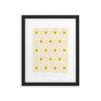 Cheerful Retro Daisy Flowers Pattern in Pale Pink and Mustard Framed Art Print Gallery Image 4