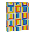 Cheerful Retro Geometric Mod Portes Pattern Blue Orange Yellow Cream Canvas Print Gallery Image 8