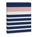 Cheerful Striped Pattern in Navy Blue, Pink, and White Canvas Print Gallery Image 8