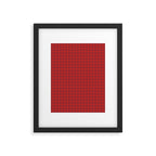 Cherry Red Gingham Check Pattern Framed Art Print Gallery Image 5