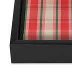 Christmas Cottage Plaid Pattern Red Pink Green Framed Canvas Print Gallery Image 3