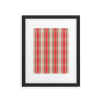 Christmas Cottage Plaid Pattern Red Pink Green Framed Art Print Gallery Image 6