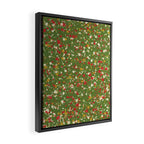 Christmas Spatter Paint in Retro Xmas Red, Cream, Gold, and Olive Green Framed Canvas Print Gallery Image 2