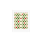 Christmas Starbursts - Atomic Age Xmas Holiday Pattern in Red and Retro Green on Cream Art Print Gallery Image 1