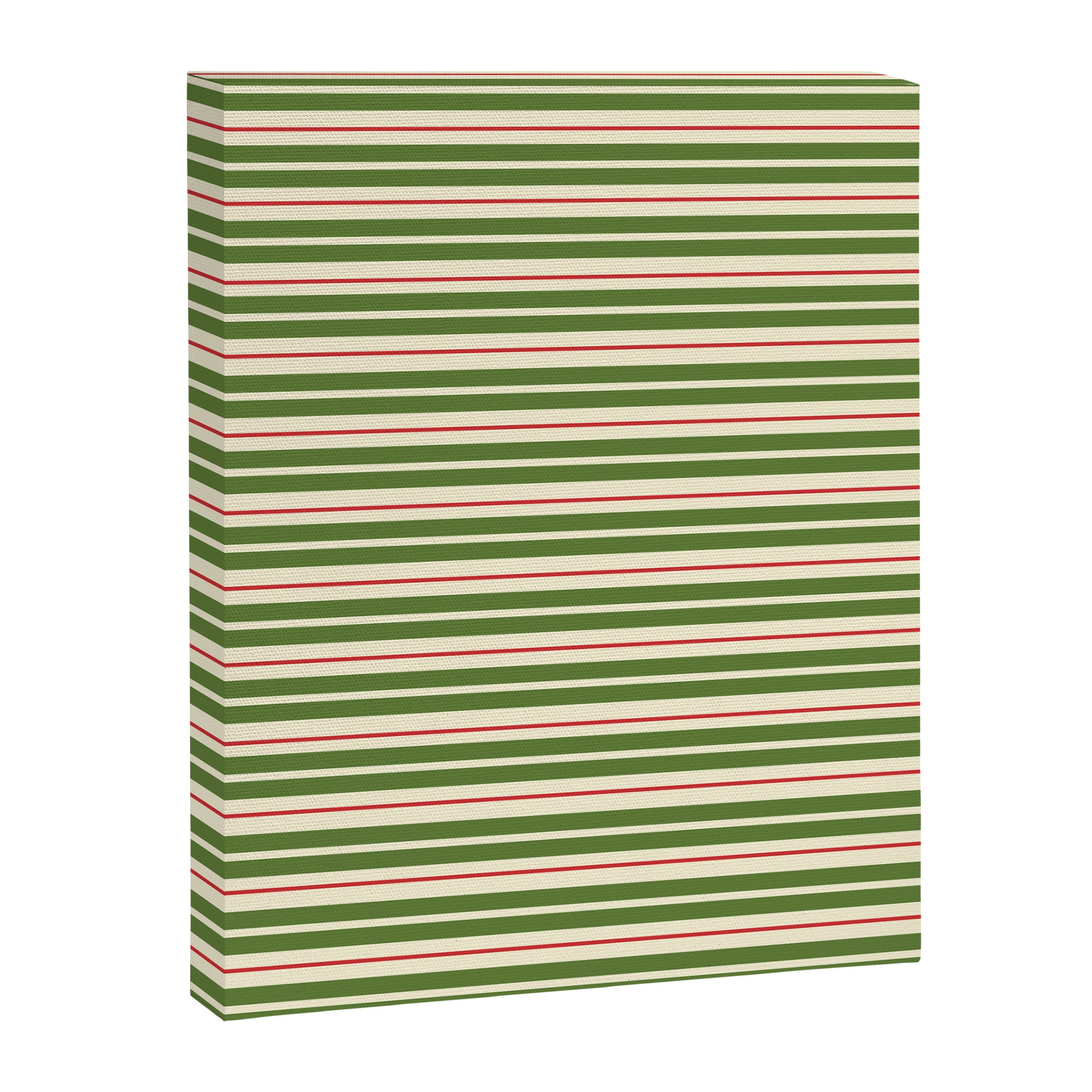 Christmas Stripes Retro Holiday Stripe Pattern in Xmas Green Red Cream  Canvas Print Gallery Image 8
