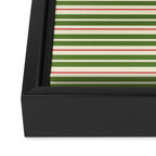 Christmas Stripes Retro Holiday Stripe Pattern in Xmas Green Red Cream  Framed Canvas Print Gallery Image 3