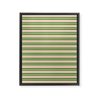 Christmas Stripes Retro Holiday Stripe Pattern in Xmas Green Red Cream  Framed Canvas Print Gallery Image 8
