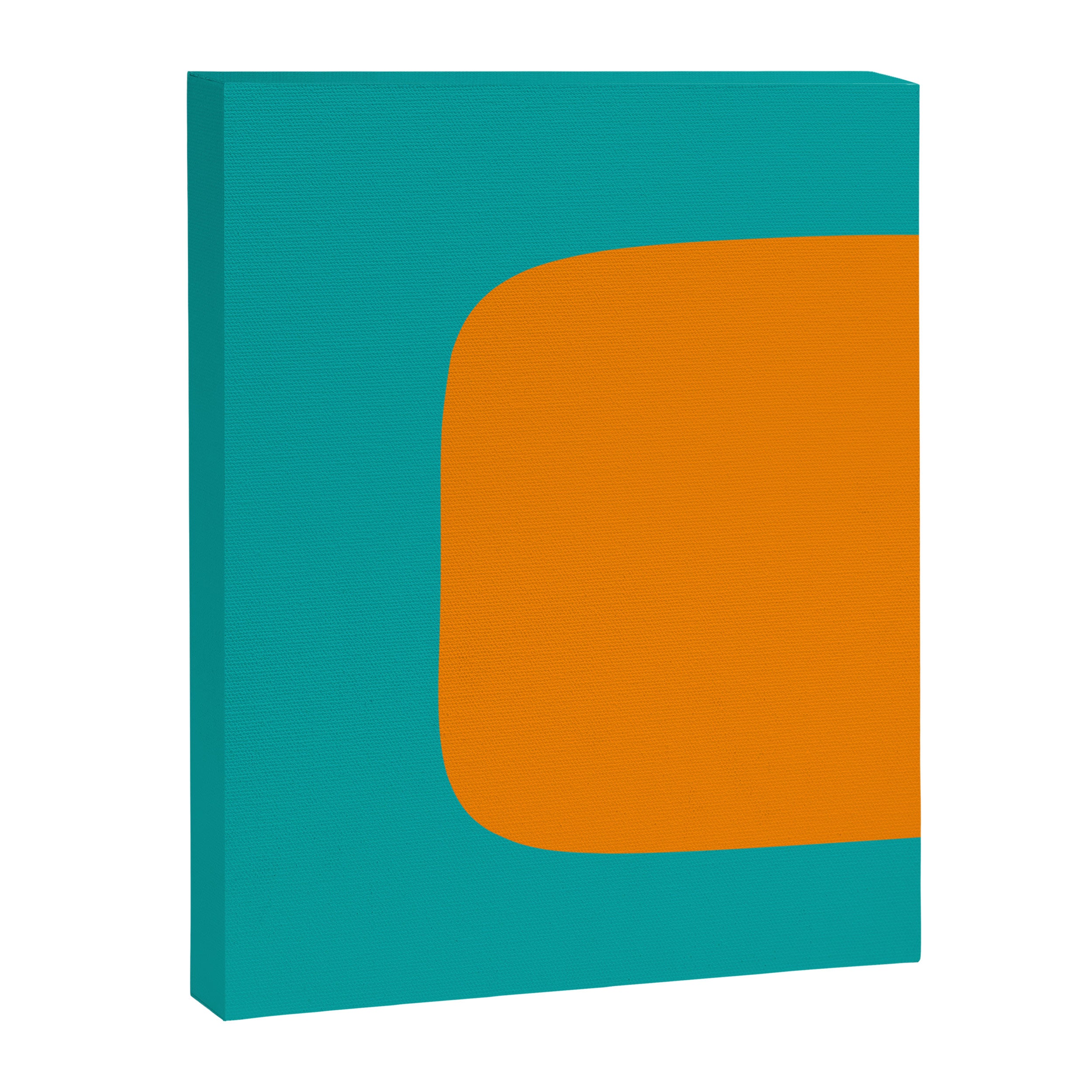 Clarity - Orange and Turquoise Minimalist Canvas Print Gallery Image 8