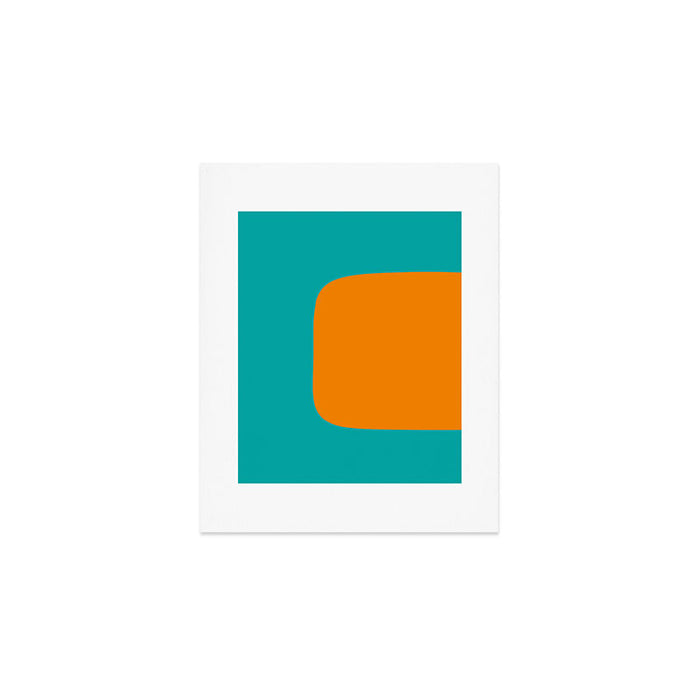 Clarity - Orange and Turquoise Minimalist Art Print Gallery Image 1