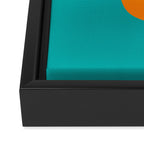 Clarity - Orange and Turquoise Minimalist Framed Canvas Print Gallery Image 3