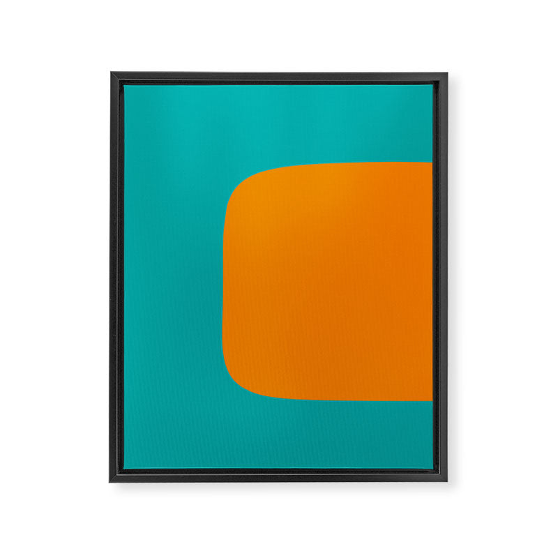 Clarity - Orange and Turquoise Minimalist Framed Canvas Print Gallery Image 8